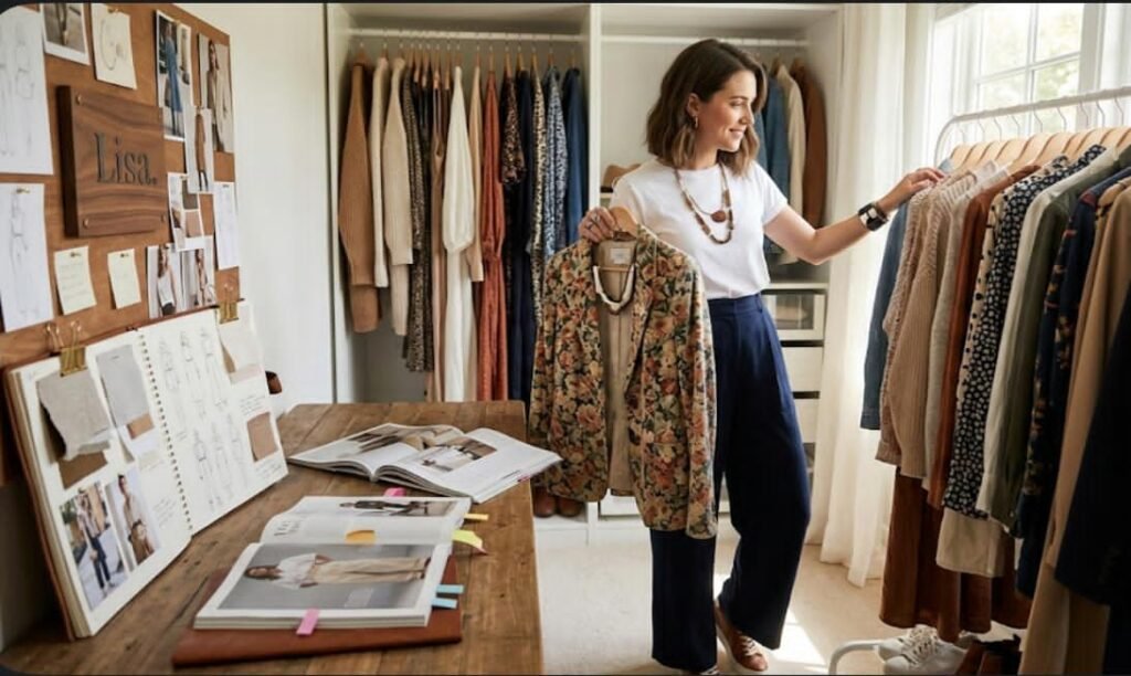 Femme choisissant des vêtements dans son dressing pour comprendre comment trouver mon style et créer un style vestimentaire unique.